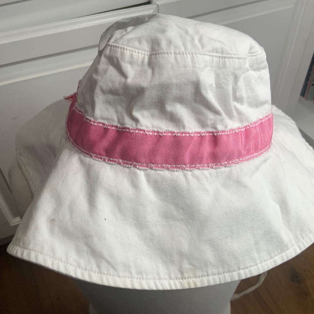 Janie and Jack White and Pink Summer Sun Hat